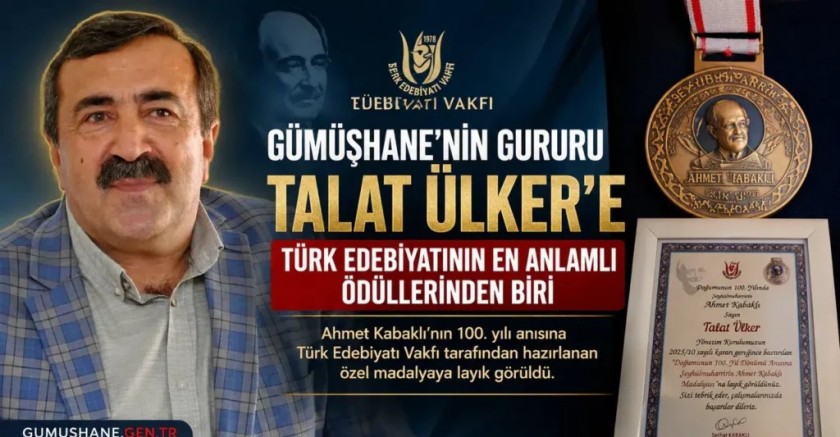 Gümüşhane’nin Gururu Talat Ülker’e Türk Edebiyatının En Anlamlı Ödüllerinden Biri