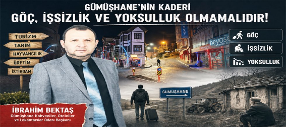 İbrahim Bektaş: “Gümüşhane’nin Kaderi Göç ve Yoksulluk Olmamalı”