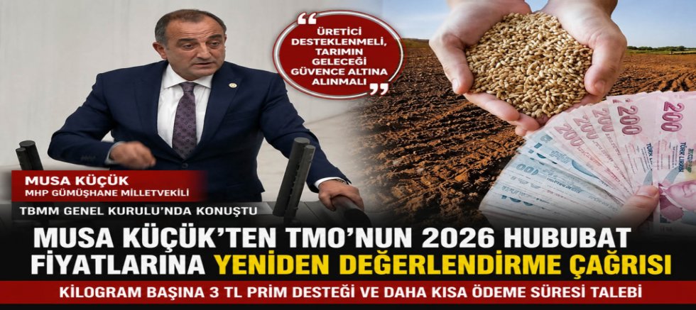 Musa Küçük’ten TMO’nun 2026 Hububat Fiyatlarına Yeniden Değerlendirme Çağrısı