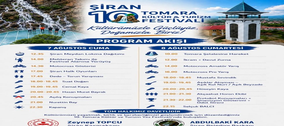 Şiran’da 10. Tomara Kültür ve Turizm Festivali Coşkusu Başlıyor