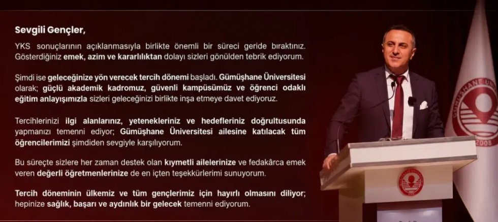 YKS sonuçları açıklandı: Rektör Yıldız geleceğin üniversitelilerine seslendi