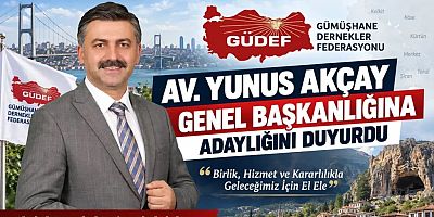 Av. Yunus Akçay GÜDEF Genel Başkanlığına Adaylığını Duyurdu