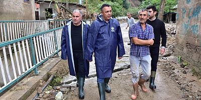 BAŞER, TRABZON’DA SEL VE HEYELANDAN ETKİLENEN ARAKLI İLÇESİNİ ZİYARET ETTİ