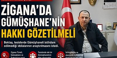 Bektaş: Zigana’da Gümüşhane’nin Hakkı Gözetilmeli