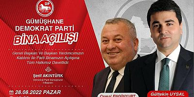 Demokrat Parti Genel Başkanı Gültekin Uysal Gümüşhane’ye Geliyor