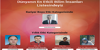 Dünyanın En Etkili Bilim İnsanları Listesindeyiz!