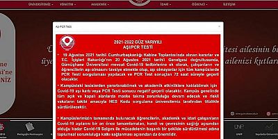 GÜ öğrencilerine Aşı Ya Da Test Zorunluluğu