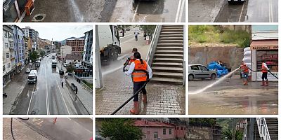 Gümüşhane Belediyesinin Yıkama Temizlik Çalışmaları Devam ediyor