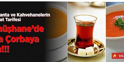 Gümüşhane’de Çaya Çorbaya Zam!