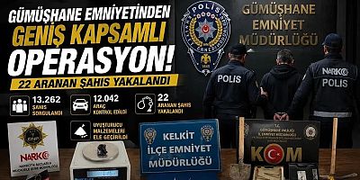 Gümüşhane'de Güvenlik Çemberi: Son 15 Günde 22 Firari Hükümlü Yakalandı