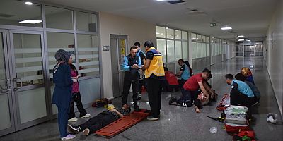 Gümüşhane'de hastanede yangın tatbikatı yapıldı