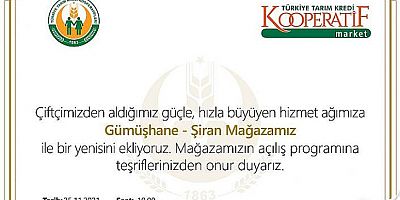 Gümüşhane’de ilki Şiran’a açılıyor