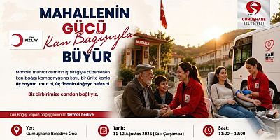 Gümüşhane’de “Mahallenin Gücü Kan Bağışıyla Büyür” Kampanyası Başlıyor
