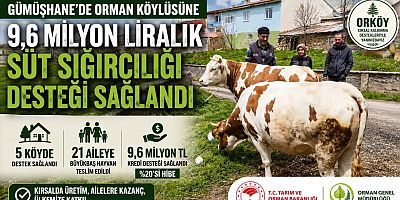 Gümüşhane’de Orman Köylüsüne 9,6 Milyon Liralık Süt Sığırcılığı Desteği Sağlandı
