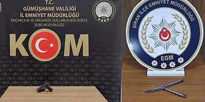 Gümüşhane’de şok operasyon: Bıçak ve ruhsatsız tabanca ele geçirildi!