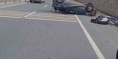 Gümüşhane’de ters dönen otomobilin sürücüsü yaralandı