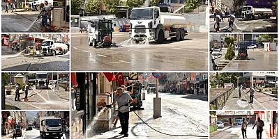 Gümüşhane’de yaz temizliği: Caddeler köpükle yıkanıyor