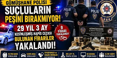 Gümüşhane Polisi Suçluların Peşini Bırakmıyor: 29 Yıl Hapis Cezası Bulunan Firariler Yakalandı