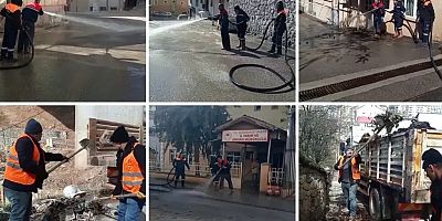 Gümüşhane sokakları basınçlı suyla yıkanıyor: bayram temizliği başladı