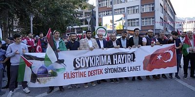 Gümüşhaneliler, Filistin’e Destek İçin Yürüyüş Düzenledi