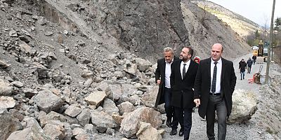 il Genel Meclis Başkanı Eşref Balki Heyelanlı Bölgede İncelemelerde Bulundu.
