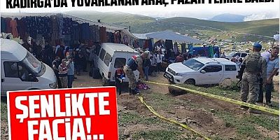 Kadırga’da yuvarlanan araç pazar yerine daldı
