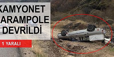 Kamyonet şarampole Devrildi 