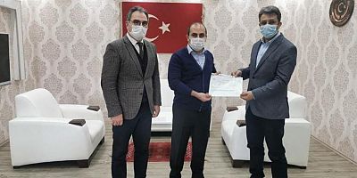 Kaymakam Aydın'dan Zenginoğlu'na Sertifika