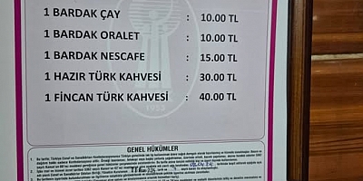 Kelkit’te Kahvede İçilen Çay ve Kahveye Zam Geldi