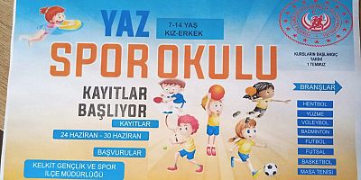 Kelkit'te Ücretsiz Yaz Spor Okulu Kayıtları Başladı