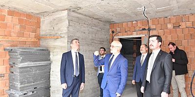 Kur'an Kursu İnşaatında İncelemelerde Bulundu.