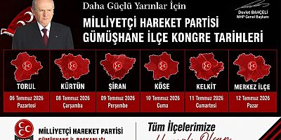 MHP Gümüşhane İlçe Kongreleri 6-12 Temmuz Tarihleri Arasında Yapılacak