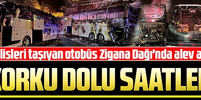 Polisleri Taşıyan Otobüs Alev Alev Yandı