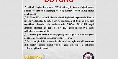 Seçim günü alınacak tedbirler belirlendi