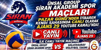 Şiran Akademi Spor’un Maçları Ajans 29 YouTube Kanalında Canlı Yayınlanacak!