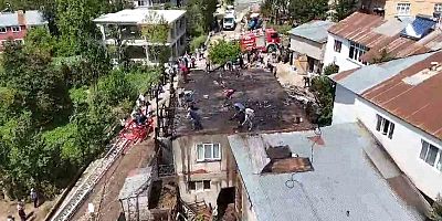 Şiran’da çatı yangını 