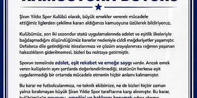 ŞİRAN YILDIZ SPOR KULÜBÜ LİGLERDEN ÇEKİLİYOR 