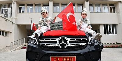 Sünnet çocukları valinin makam aracıyla şehir turu attı
