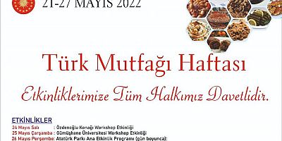 TÜRK MUTFAĞI HAFTASI ETKİNLİKLERLE KUTLANACAK
