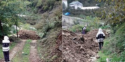 Üçtaş’ta köy yolu arazi sahibi tarafından kapatıldı