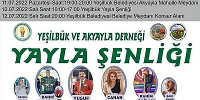 Yeşilbük 27. Geleneksel Yayla Şenliğinde Buluşuyor