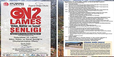 ZİGANA DOĞA OKULU “LAMES BİLİM, KÜLTÜR VE SANAT ŞENLİĞİ” 20 AĞUSTOS 2022 TA YAPILACAK