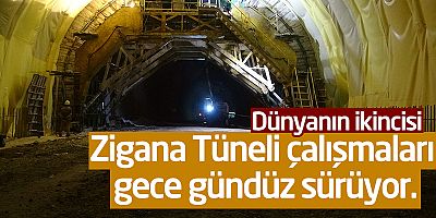 Zigana Tüneli Çalışmaları Gece Gündüz Sürüyor. 
